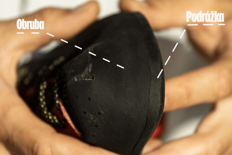 The difference between a climbing shoe’s sole and rand